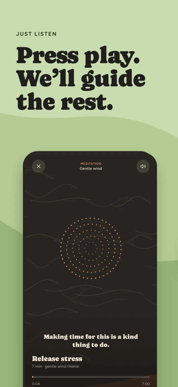 Guided meditation player